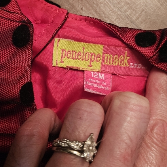 PENELOPE MACK red & black dress. Size 12mnths. NWT! - Picture 3 of 5